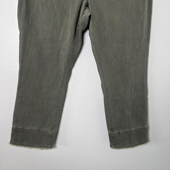 J. Jill Womens Jean Size 14 Authentic Fit Cropped Raw Hem Stretch Denim Olive - Picture 10 of 13